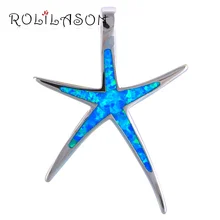 Огромная Звезда дизайн женщины ожерелье Изысканные Синий Огненный Опал Серебро Штамп Ожерелье Подвески Здоровье Ювелирные изделия OP504