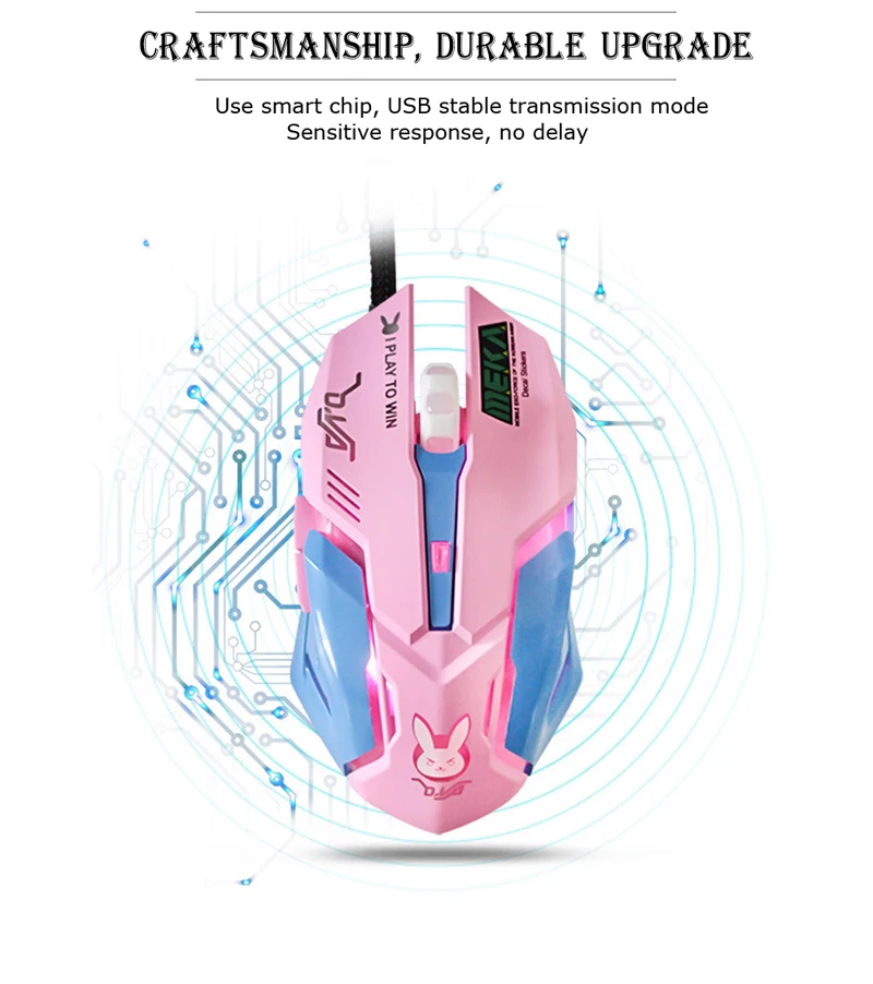 OW D. va Mercy Reaper проводная мышь 6 кнопок оптическая игровая геймерская мышь USB компьютерная мышь для Fortnite Overwatch геймеров