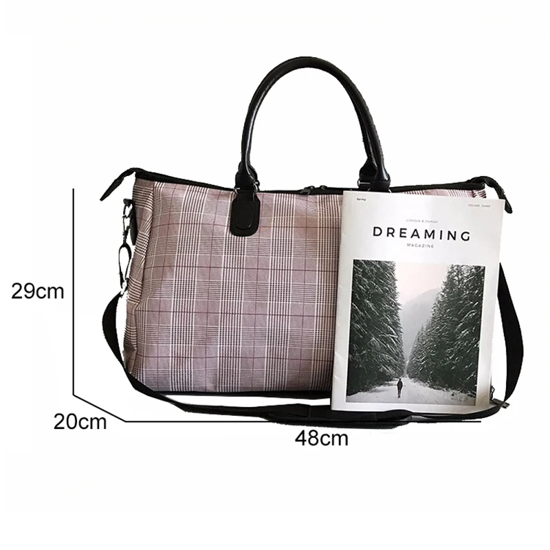 Новая мужская клетчатая спортивная сумка из искусственной кожи многофункциональная сумка для фитнеса износостойкая Дорожная сумка на короткие расстояния