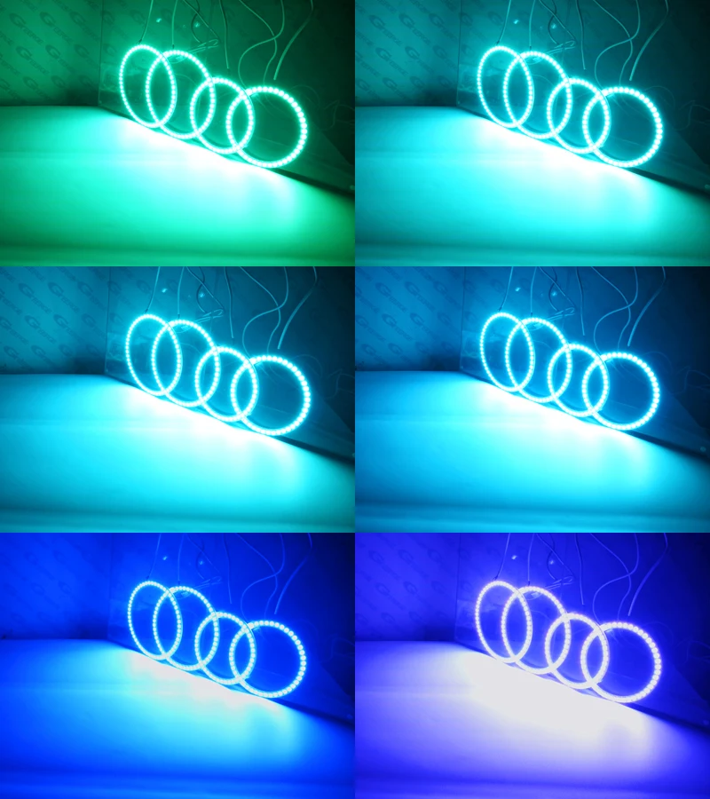 Для Volkswagen VW Golf Rabbit Jetta GTI R32 MKV MK5 2005-2010 галогенная фара RF Bluetooth APP многоцветная RGB led angel eyes