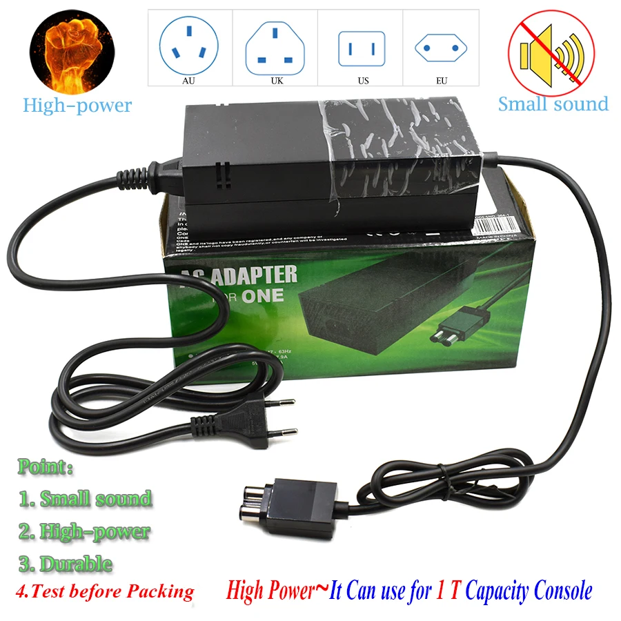 

for xbox one 12V 10.83 A AC Adapter Charger Power Supply for Xbox One 500G~1T Capacity Console with US /UK/ EU/AU Plug Optional
