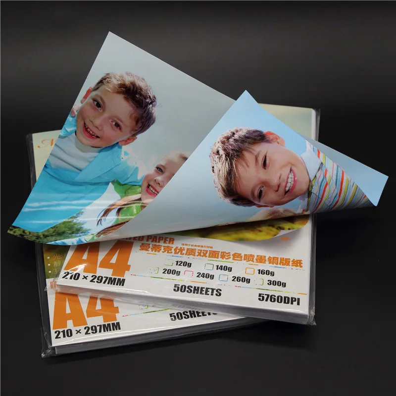 High glossy 50 sheets A4 double side printable photo paper images - 6