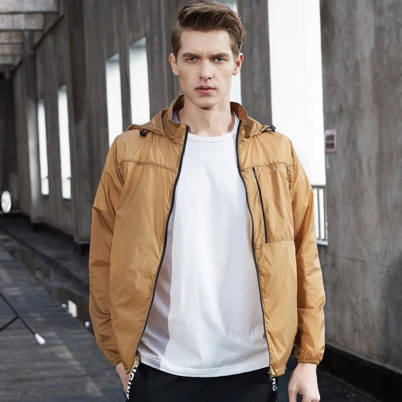 Pioneer Camp New ultra thin jacket men brand clothing ultra light sunscreen coat male top quality breathable soft tops AJK705071