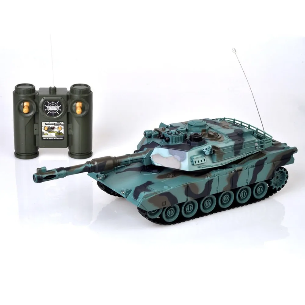 OCDAY 1:28 RC Tank 27Mhz Infrared RC M1A2 Tank Remote Control Tank Remote Toy with Musical Flashing for Child Boy