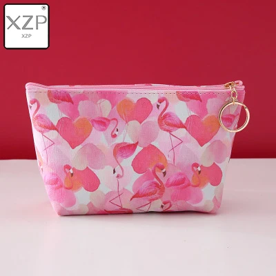 XZP портативные розовые сумки для макияжа с фламинго, чехол для хранения монет, дорожный косметический чехол из искусственной кожи, милая сумочка-косметичка для женщин, косметички для туалетных принадлежностей - Цвет: Style 6