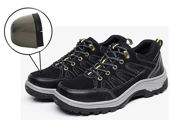 DEWBest бренд Мужские ботинки большой размер 35–46 Для мужчин s кожа модные кроссовки на шнуровке Открытый горный Мужская обувь - Цвет: Black GM216
