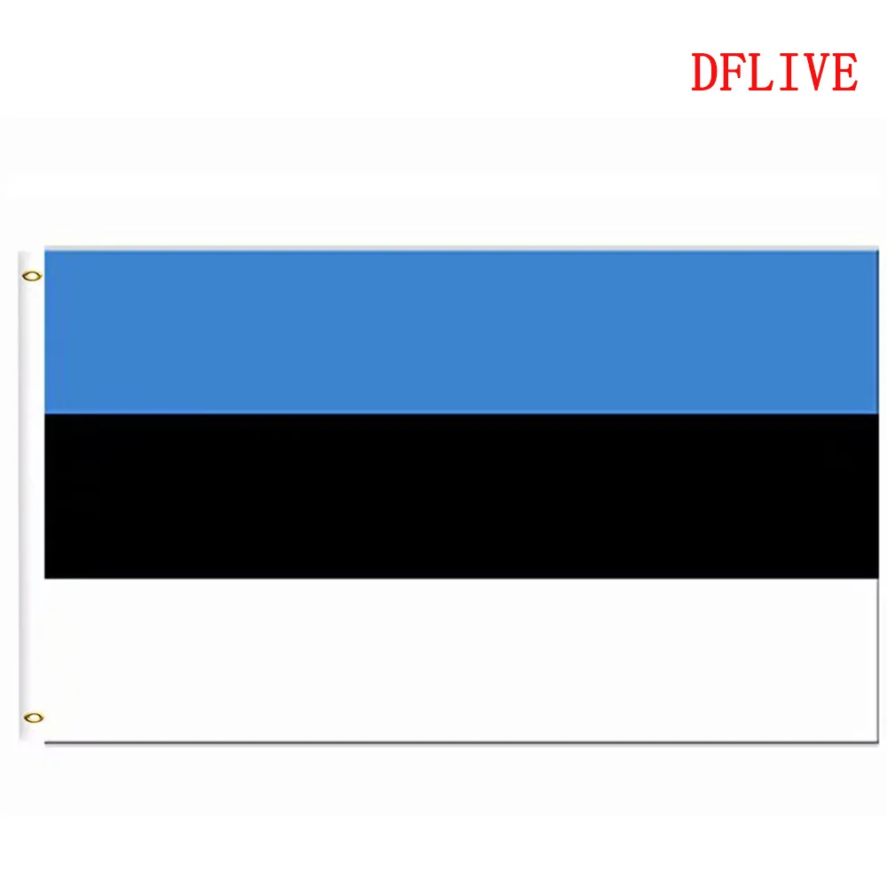 

DFLIVE Estonia Country Flag 3x5 FT Printed Polyester Fly 90x150 CM Estonian EE National Banner