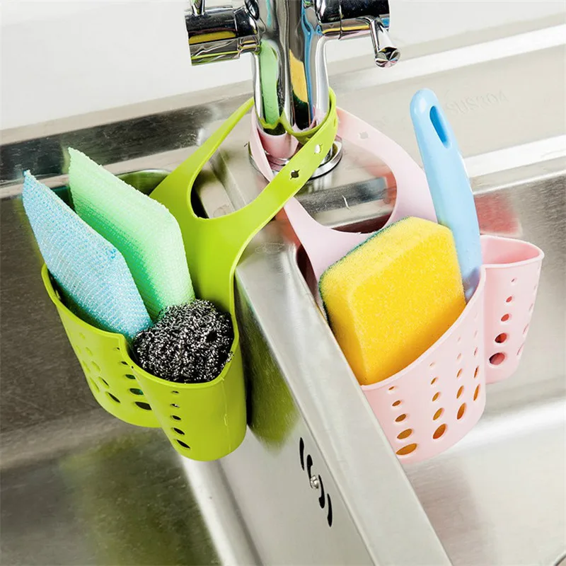 

Kitchen Sponge Holder Draining Rack Sink Sponge Holder Bathroom Storage Shelf Sink Holder Drain Basket Organizer