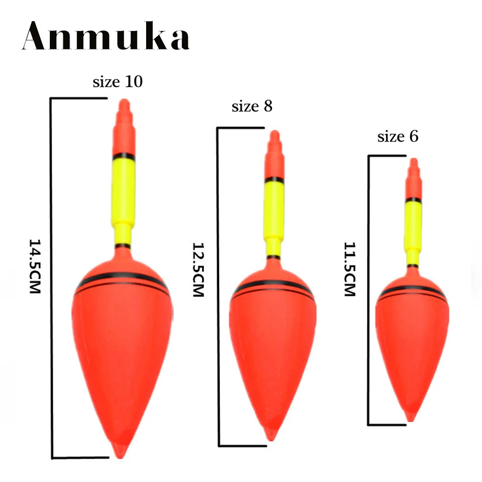 Anmuka 3pcs mixed sizes red color Fishing floats for sea fishing ...