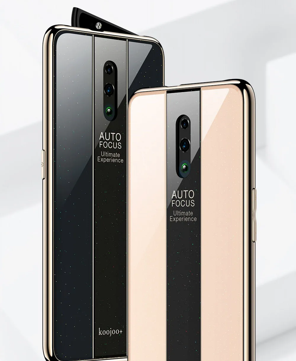 For oppo reno 6.4 inch Case Ultra Thin Glossy Hard PC with Plexiglass Back Cover Protective |