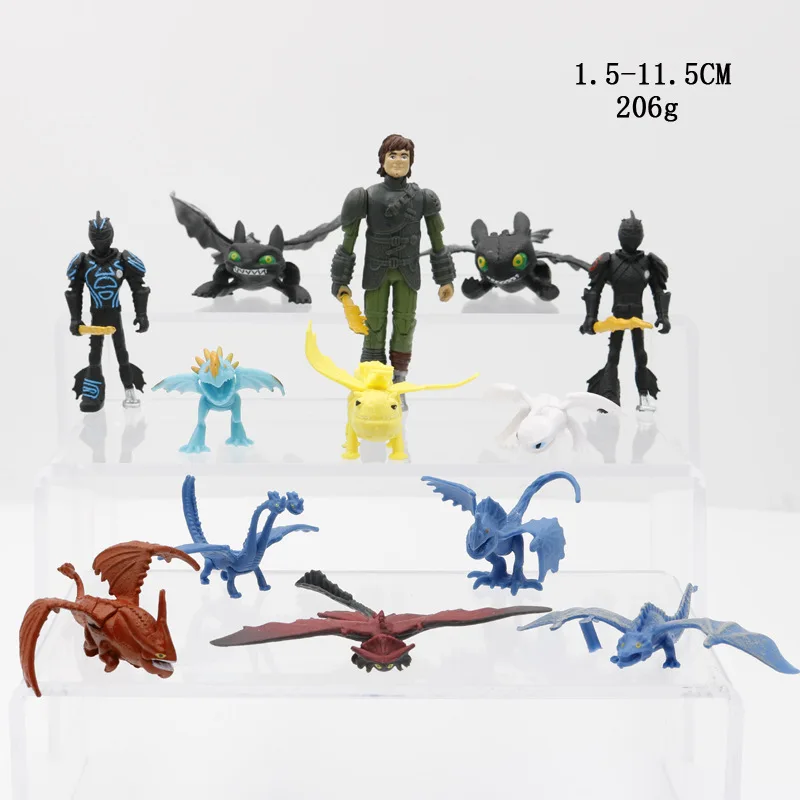 

13Pcs How To Train Your Dragon 3 Toothless Cartoon PVC Figures Action Figure Toys Kids Collection Ornaments Kids Xmas Gift