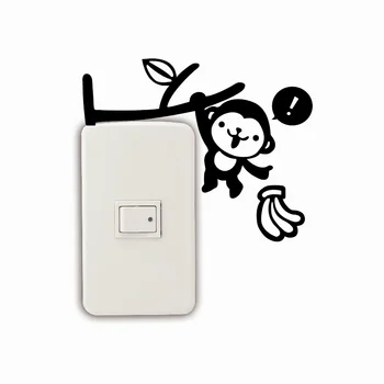 

Monkey-15 Lost Bananas Monkey Switch Sticker Creative Cartoon Animal Vinyl Wall Sticker Home Wallpaper