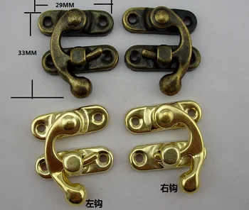 

29*33mm Covered button Packaging accessories Wooden box buckle Hasp Box buckle Small shackle Bronze lock horns Wholesale