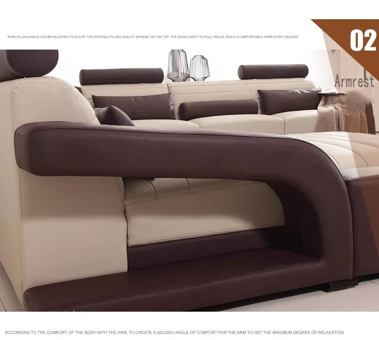 Современный стиль гостиной диван из натуральной кожи a1310