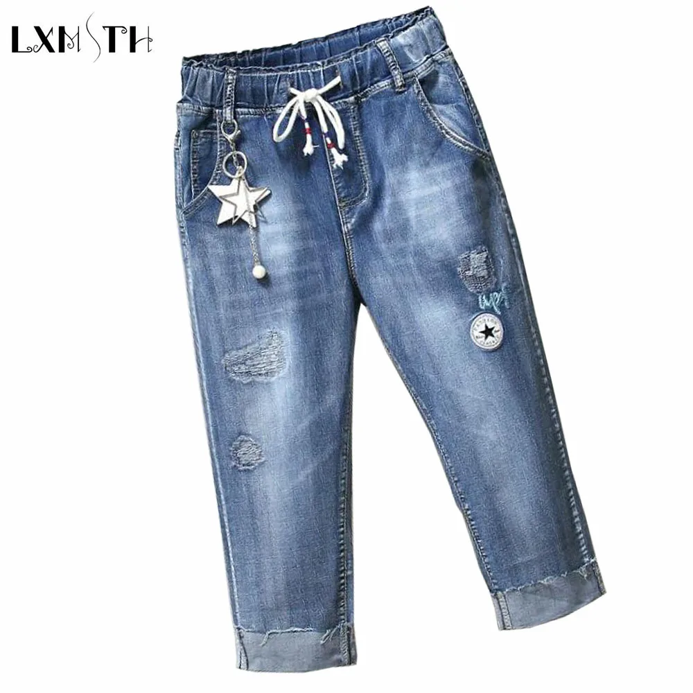 LXMSTH High Waist Stretch jeans Women 2018 Plus Size Femme