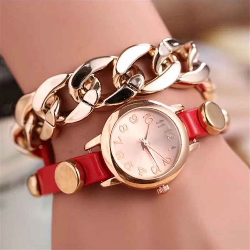 Лидер продаж корейские модные кварцевые часы женские модельные часы с золотым циферблатом и кожаным браслетом Relogio Feminino Reloj Mujer