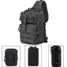 Военный тактический слинг рюкзак 20л Molle Универсальный водонепроницаемый с сумкой для бутылки армейский EDC рюкзак для охоты пешего туризма альпинизма