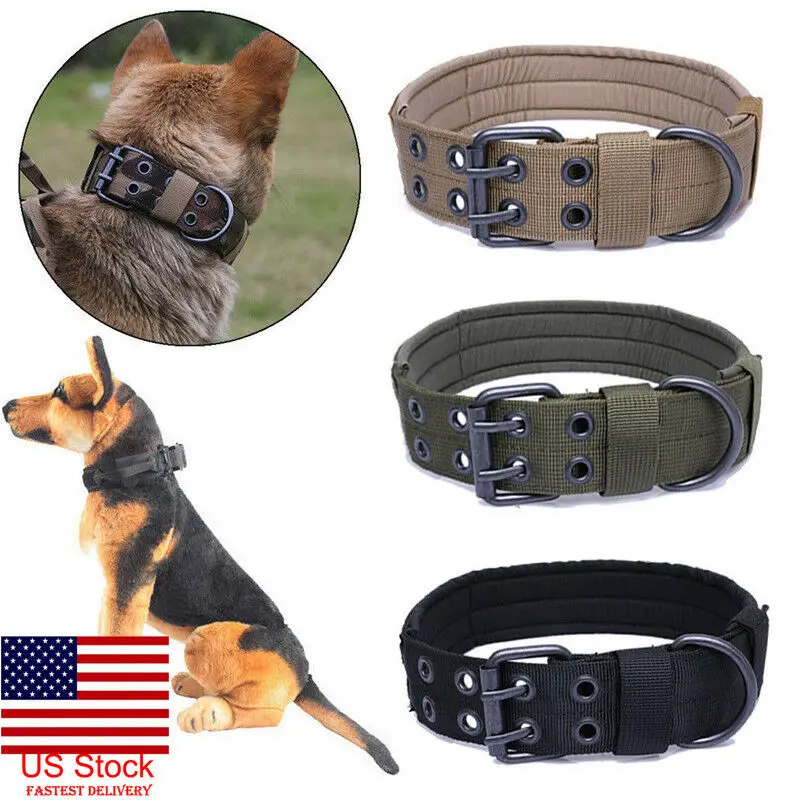 

Outdoor Hunting Dog Collars Tactical Military Adjustable Dog Collars Nylon Leash Metal Buckle Training Removable Pet Dog Collars