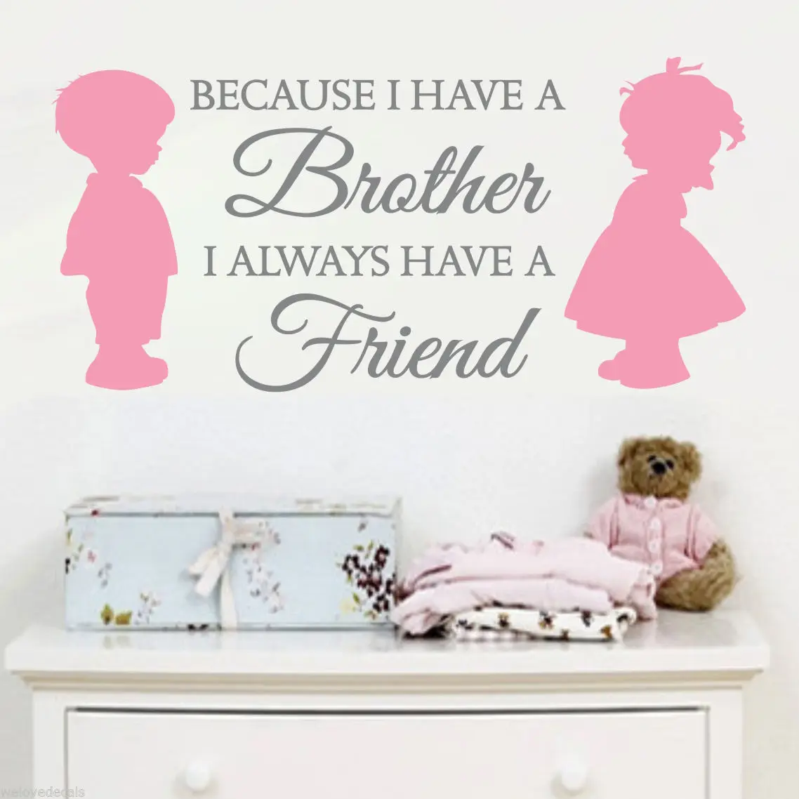 2 Color Brother SISTER LOVE FRIENDS Vinyl Wall Decals Stickers Art