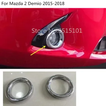 

Car Body Front Fog Light Lamp Detector Frame Stick Styling ABS Chrome Cover Trim 2pcs For Mazda 2 Demio 2015 2016 2017 2018