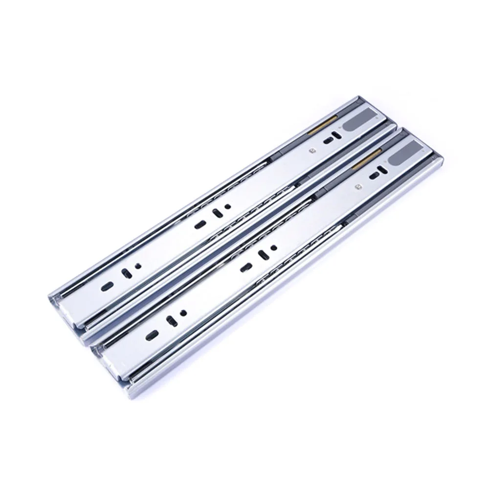 

2pcs 12 inch three-quarter damping buffering track silencer furniture file cabinet drawer White extension sliding rail pulley