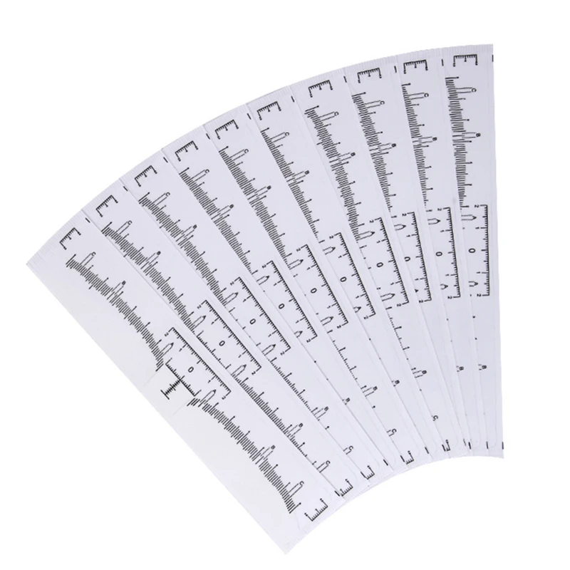 

100 Pcs Eyebrows Ruler Adhesive Eyebrow Grooming Shaper Permanent Tattoo Stencil