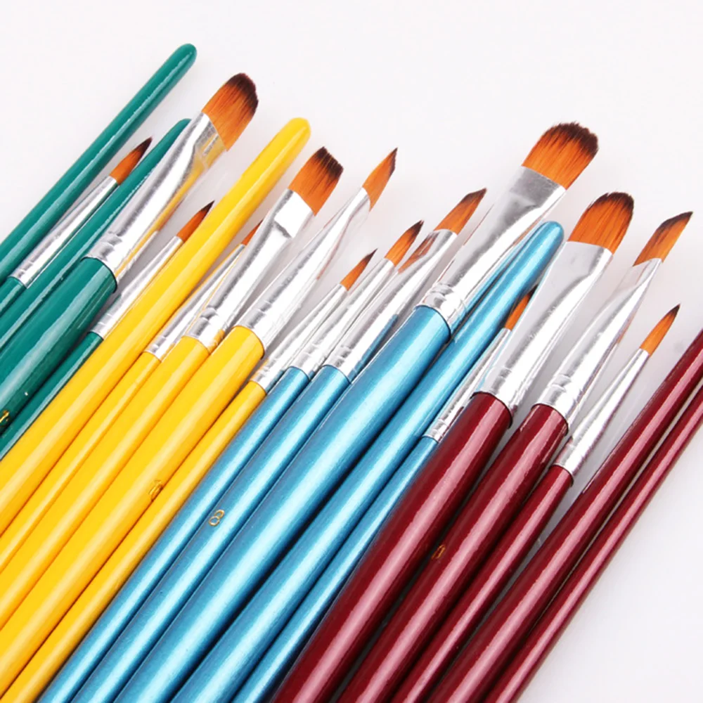 Koop 5 stks Penselen Set Nylon Haar Schilderij Borstel Verscheidenheid Stijl Korte Hengel Olie hout Borstel Aquarel Pen Kunst Levert