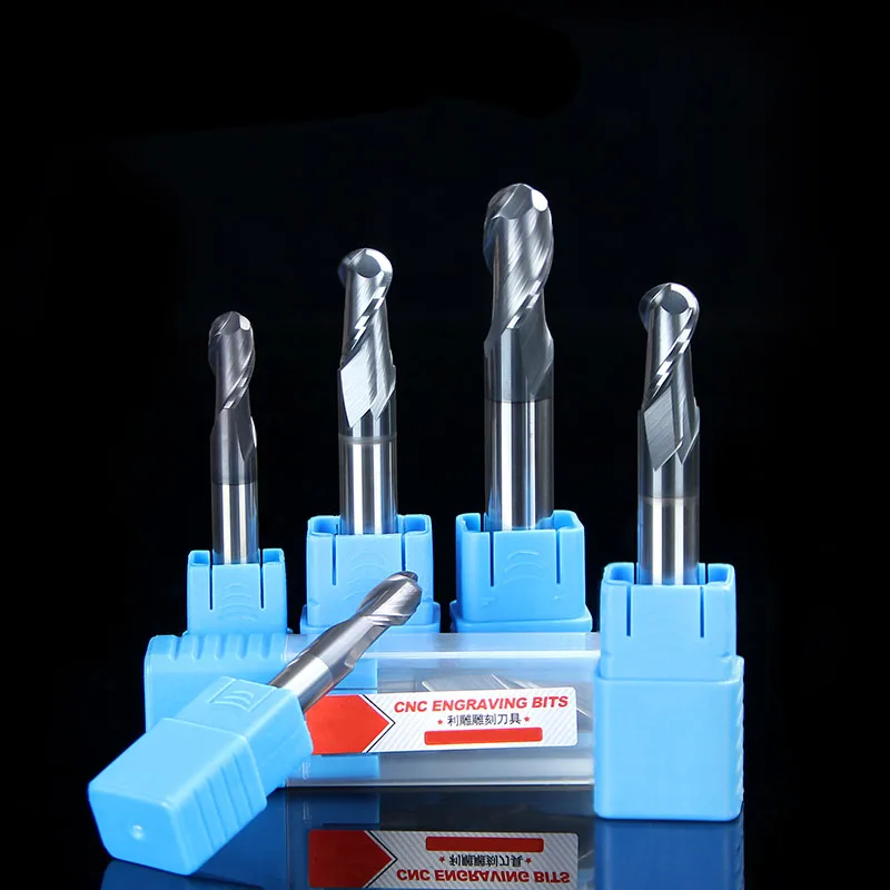 1PCS Coating Tungsten solid carbide Ball Nose End Mill cone milling