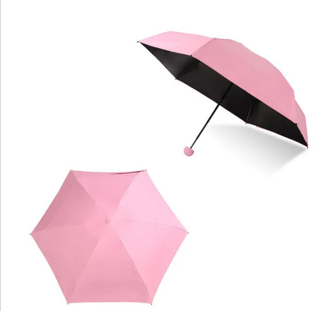 Mini Umbrella Rain Women Parasol Sunscreen Rainproof Capsule Umbrella 5 Folding Anti-Uv Windproof Portable Pocket Umbrella