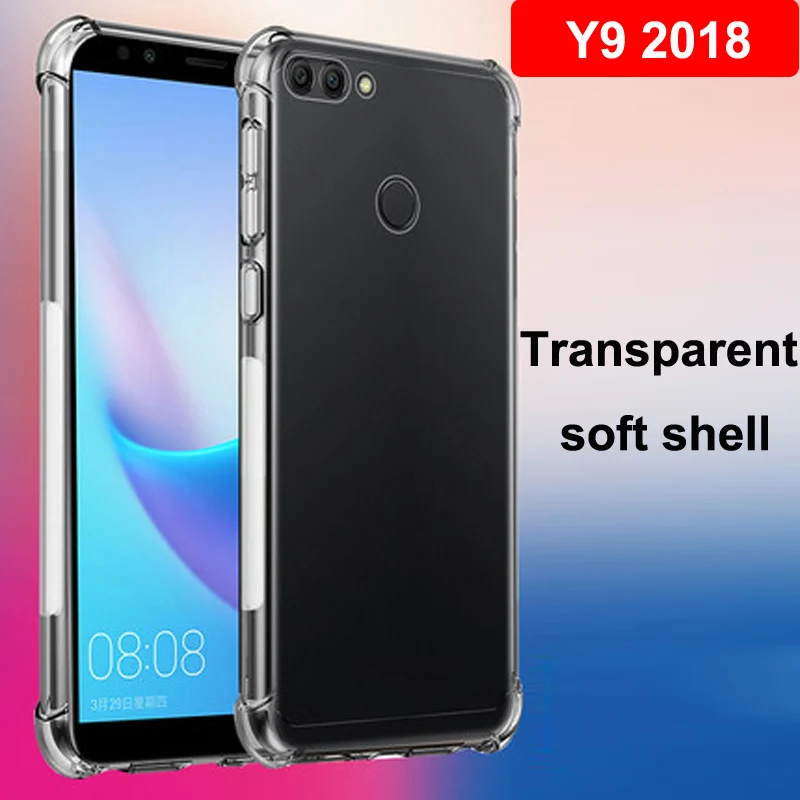 Роскошный противоударный прозрачный мягкий чехол для Huawei Y9 2018 чехлы телефонов