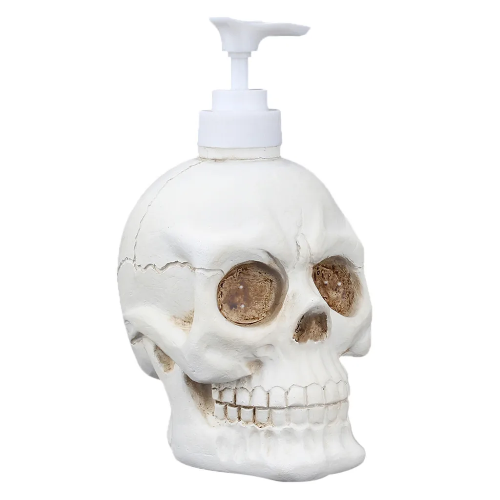 

350ml Creative Skull Shape Foaming Bottle Liquid Soap Bottling Bathroom Authentic Cranium Resin Shower Gel Foam Pump Bottles
