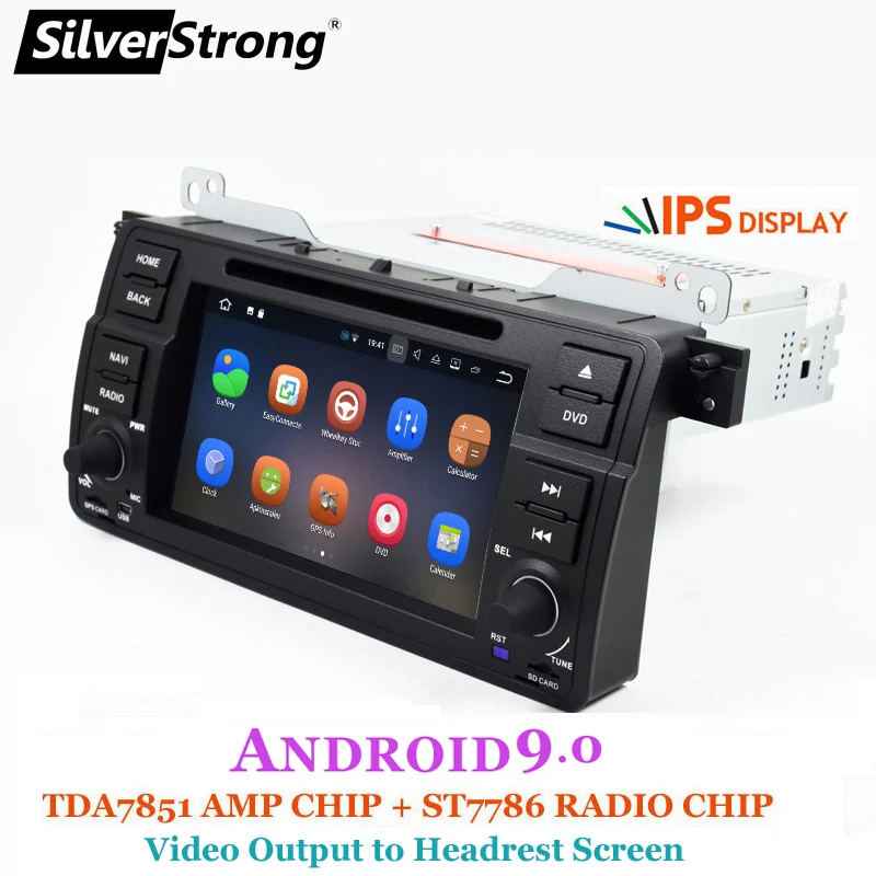 Sale SilverStrong Android9.0 1DIN E46 Car DVD IPS Panel for BMW E46 DVD M3 Rover AutoRadio E46 Android 2GB 16GB Mirroring Link 3