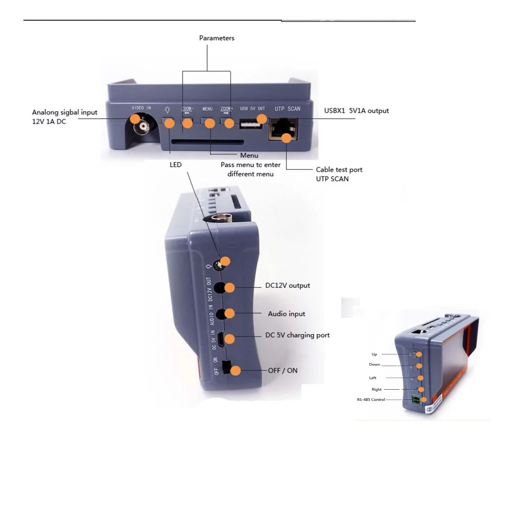 IV7W 4.3 дюйма HD AHD Камера Тесты er CCTV Тесты er монитор 1080 P 5MP 4MP 3MP AHD аналоговый Камера тесты ing utp кабель Тесты TVI CVI 12 В