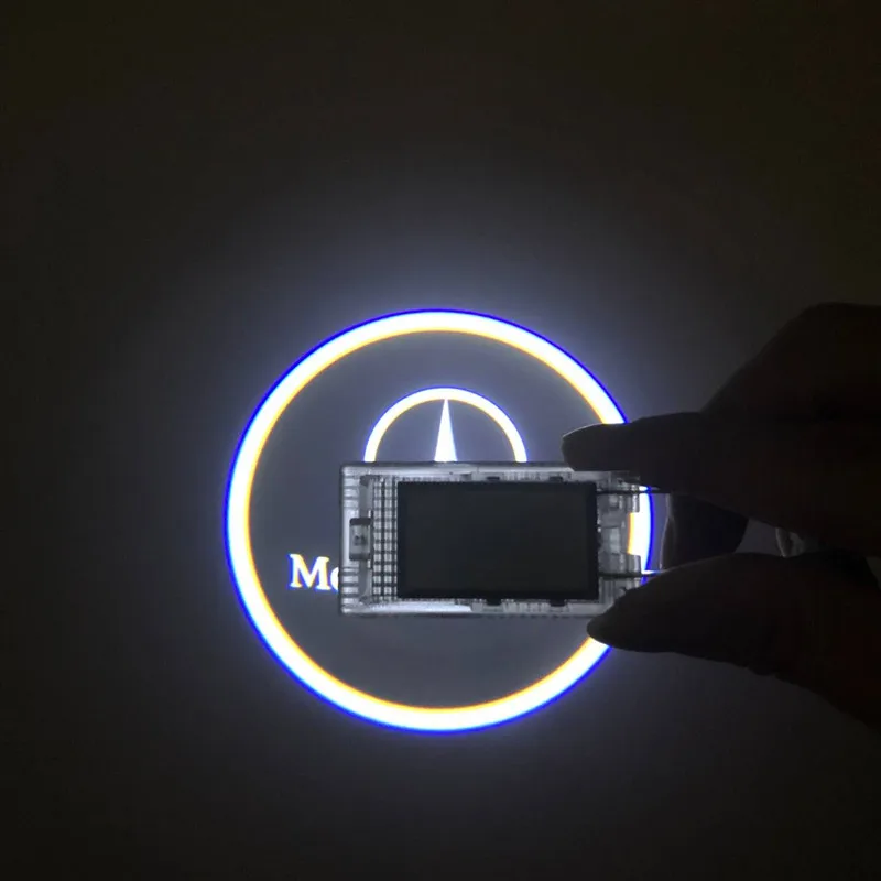 

2X Car Accessories LED Door Welcome Light Courtesy Logo Laser Projector Light Ghost Shadow Lamp For Mercedes W210 1995-2003