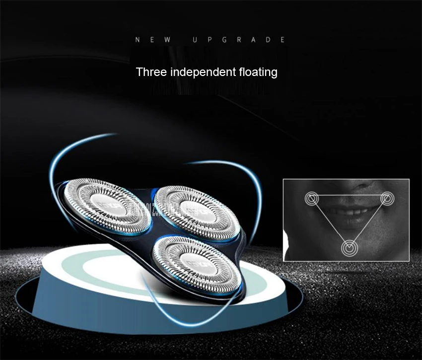 20 штук моющиеся Перезаряжаемые поворотный Для мужчин электробритва Бритвы с 3D плавающие головки 8 час быстрая зарядка удаления волос fs373