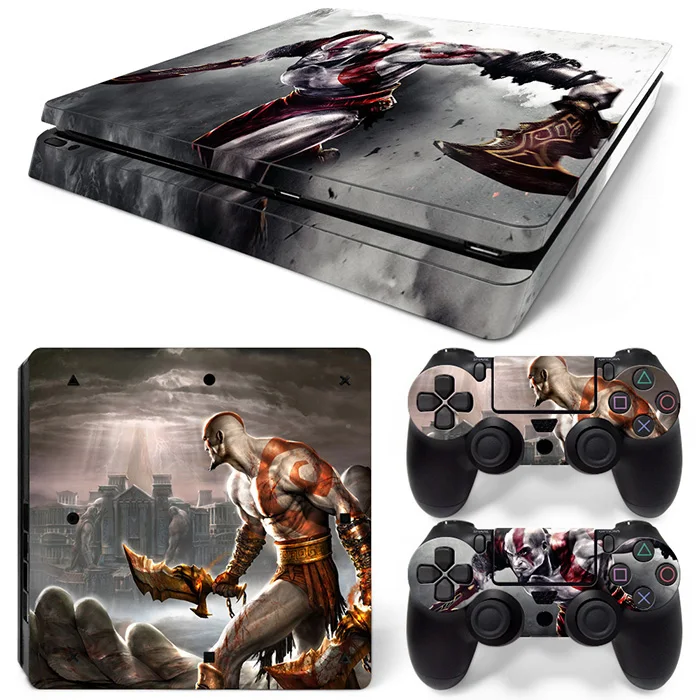 

god of fighting war Decal Vinyl Protective for PS4 slim skin sticker console + 2 wireless controller covers #TN-P4Slim-0159
