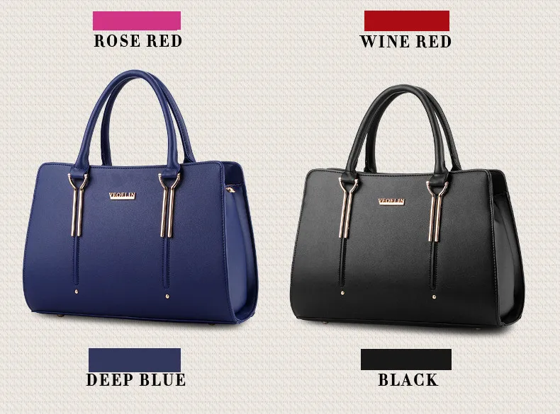 Женская сумка, винтажная сумка, Повседневная сумка, модная женская сумка-мессенджер, на плечо, с верхней ручкой, кошелек, кожаный, новинка, черный, синий