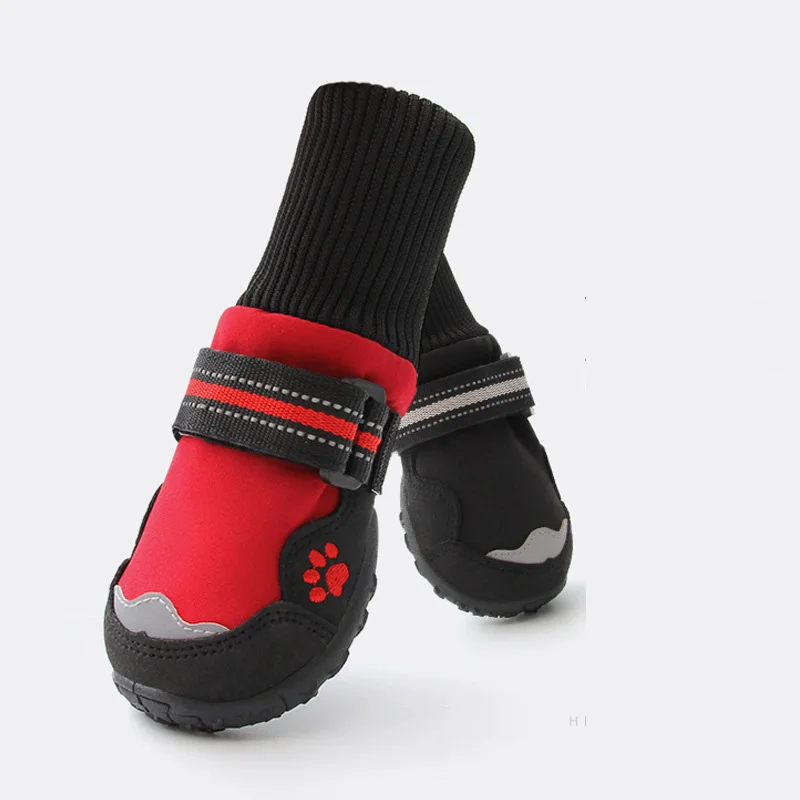 Beste Dierbenodigdheden Hond Schoenen met Reflecterende Band Hond Laarzen Outdoor Winter Robuuste Anti Slip Zool Schoenen voor Kleine Medium grote Hond