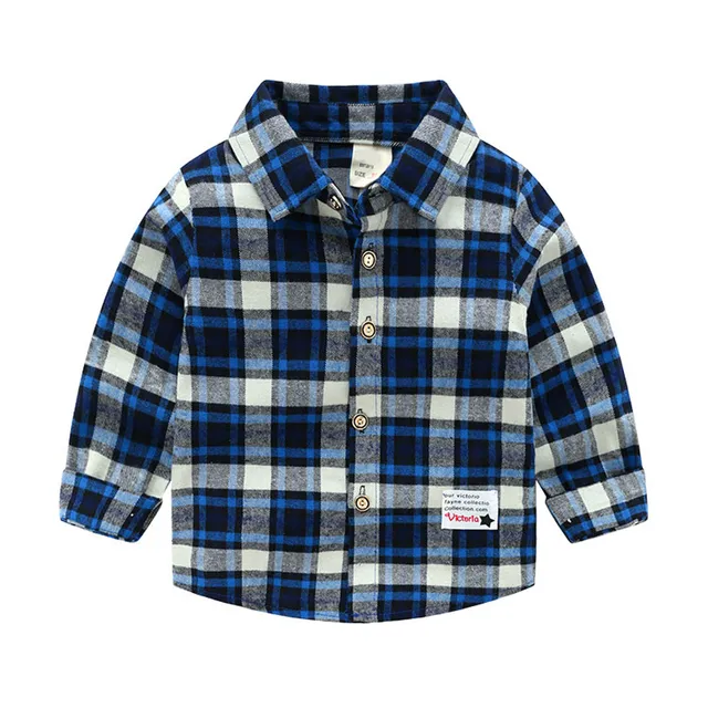 Baby Boy Flannel Shirt Kid Long Sleeve Tops Shirt Spring Child Clothes