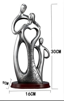 Современная семейная модель, украшение, деревянные фигурки из смолы, абстрактные фигурки, украшение статуи для дома, офиса, рабочего стола, Декор, подарки - Цвет: E-9x16x30cm