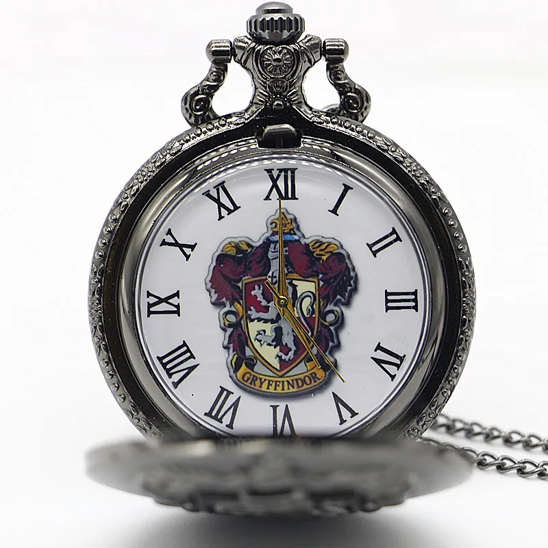 Антикварный стимпанк Черный фильм тема кварцевые карманные часы ожерелье цепь Кулон Аксессуар Подарок XH3018