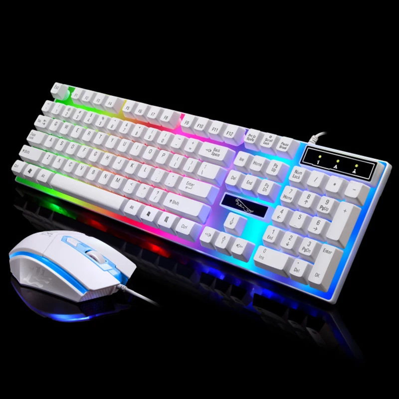 

Wired Mechanical Keyboard Mouse Set Backlight LED Gaming Keyboard With 1600 DPI Mouse For Laptop Computer Backlit Keyboard Mouse