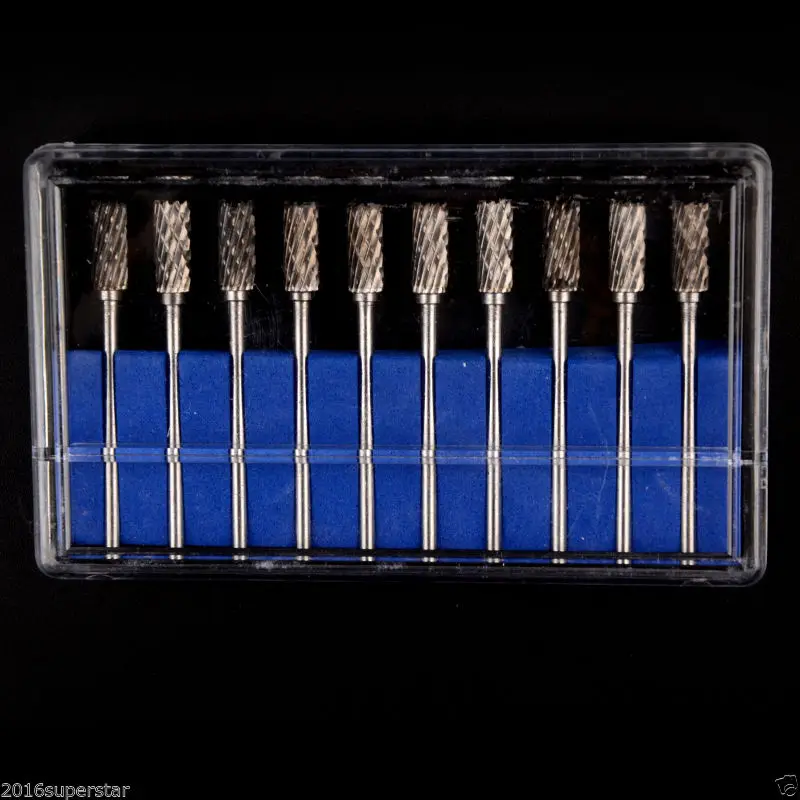 

10 PCS Dental Lab Polishing Drills Assorted Tungsten Steel Carbide Burs A05 2.35MM