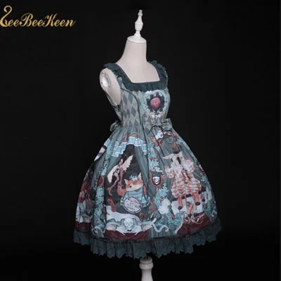 blue sleeveless 2 Платье Лолиты в готическом стиле; платье принцессы Jsk в стиле Лолиты для девочек; карнавальный костюм на Хэллоуин; вечерние платья в стиле Лолиты; карнавальный костюм в стиле аниме для женщин - Цвет: blue sleeveless 2