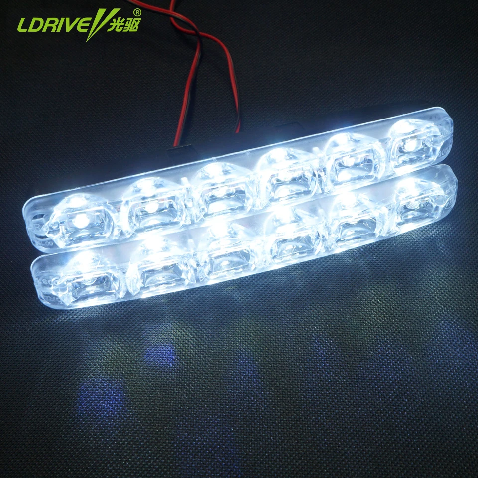 

2*6 LED Universal Waterproof Auto Car Headlight High Power Car Daytime Running Light DRL Daylight Lamp Light Source ABS 12V