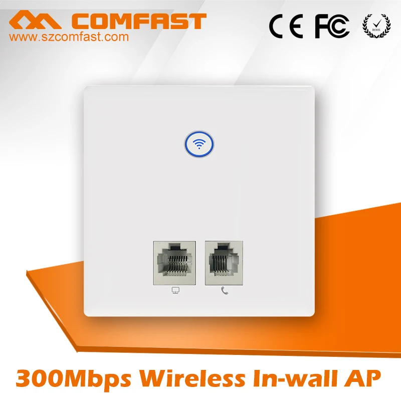 COMFAST 300 Мбит/с в стены Беспроводной AP маршрутизатор CF-E535N Wi-Fi маршрутизатор с 2 * RJ45 порт 2 * RJ11 порт мини-переключатель для гостиницы покрытия