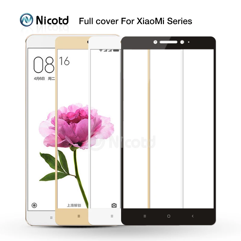 

Nicotd Full Cover Tempered Glass For Xiaomi Mix 2s Note 3 5x A1 6x Screen Protector for redmi 6 pro 6A 6 lite For Xiomi Mi MAX 2