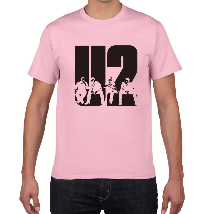 103 U2 дизайн летняя футболка с короткими рукавами Для мужчин футболка Повседневное хлопковая Футболка модная рубашка Для мужчин Slim Fit Футболка Для мужчин с О-образным вырезом, футболки, топы