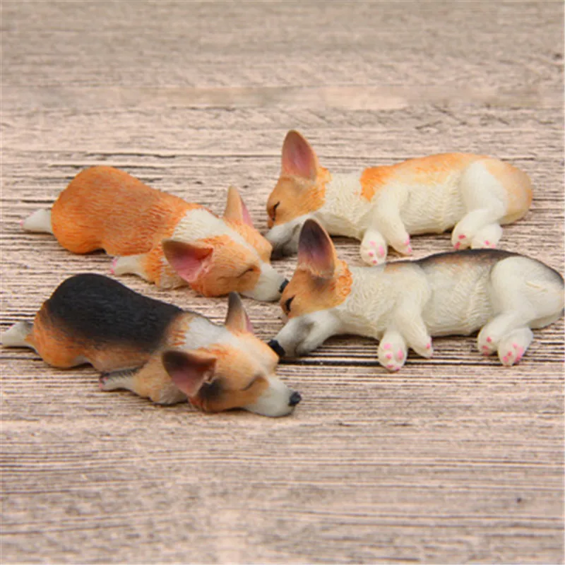 Simulated Animal Resin Shiba Inu Corgi Pembroke Dog Small Statue Art Craft Car Interior Decor Action Figure Model Toy BOX D411 | Игрушки и