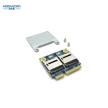 

Dual TF Micro SD Card to Mini PCI-E Express + half Bracket Memory Reader Adapter minipci-e to tf carder